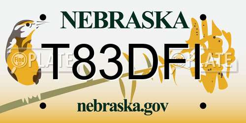 T83DFI Nebraska License Plate
