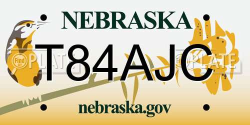 T84AJC Nebraska License Plate