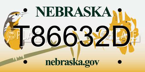 T86632D Nebraska License Plate
