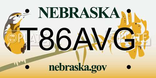 T86AVG Nebraska License Plate