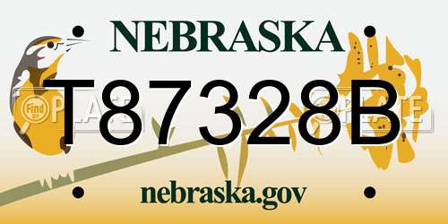 T87328B Nebraska License Plate