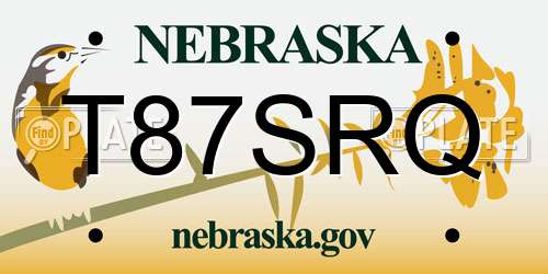 T87SRQ Nebraska License Plate