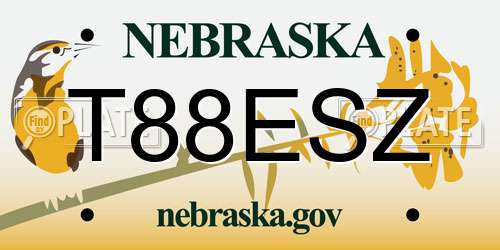 T88ESZ Nebraska License Plate