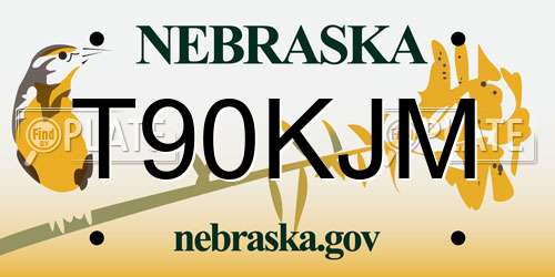 T90KJM Nebraska License Plate