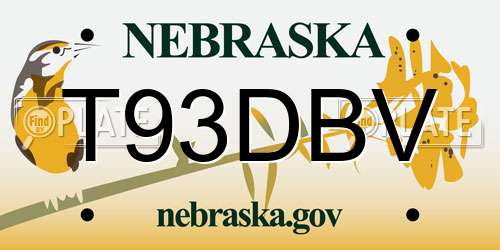 T93DBV Nebraska License Plate