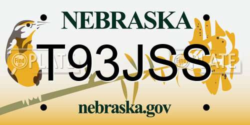 T93JSS Nebraska License Plate