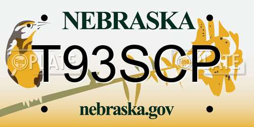 T93SCP Nebraska License Plate