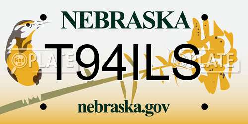 T94ILS Nebraska License Plate