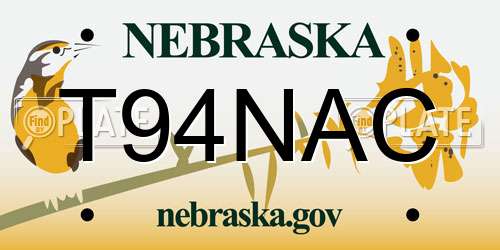 T94NAC Nebraska License Plate