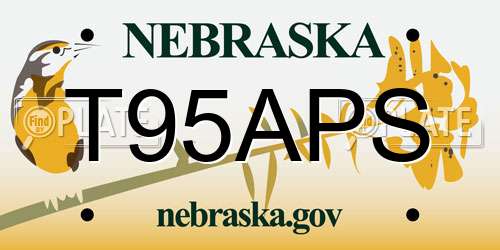 T95APS Nebraska License Plate