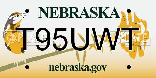 T95UWT Nebraska License Plate
