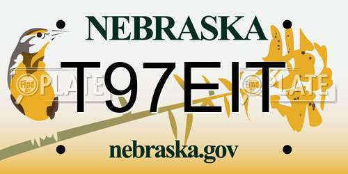 T97EIT Nebraska License Plate