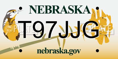 T97JJG Nebraska License Plate