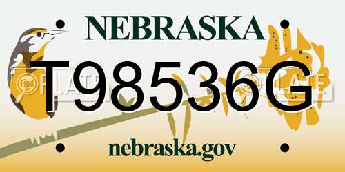 T98536G Nebraska License Plate