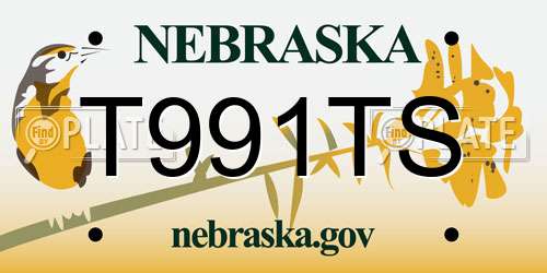 T991TS Nebraska License Plate