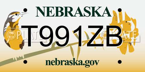 T991ZB Nebraska License Plate