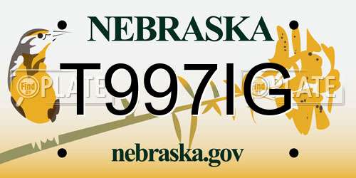 T997IG Nebraska License Plate