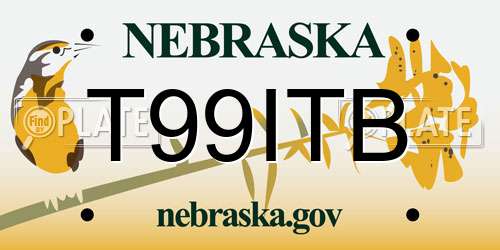 T99ITB Nebraska License Plate