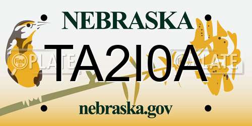 TA2I0A Nebraska License Plate