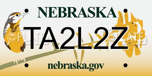 TA2L2Z Nebraska License Plate