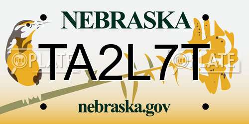 TA2L7T Nebraska License Plate