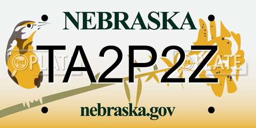 TA2P2Z Nebraska License Plate