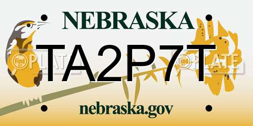 TA2P7T Nebraska License Plate