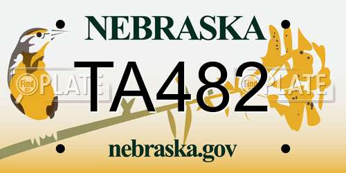TA482 Nebraska License Plate