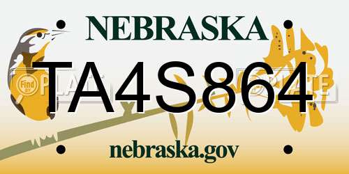 TA4S864 Nebraska License Plate