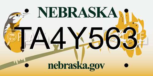 TA4Y563 Nebraska License Plate