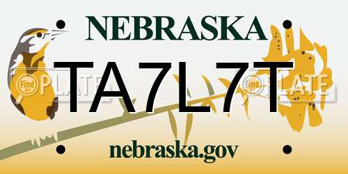 TA7L7T Nebraska License Plate