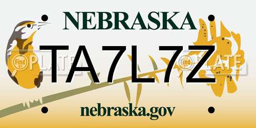 TA7L7Z Nebraska License Plate