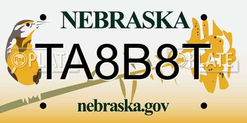 TA8B8T Nebraska License Plate