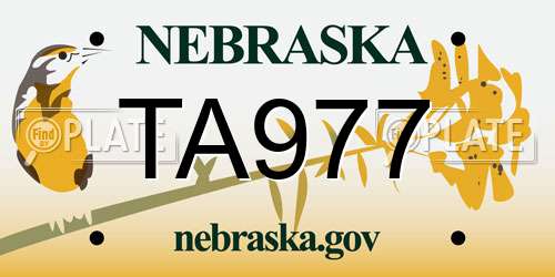 TA977 Nebraska License Plate
