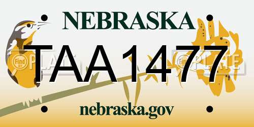 TAA1477 Nebraska License Plate