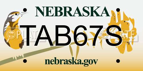 TAB67S Nebraska License Plate