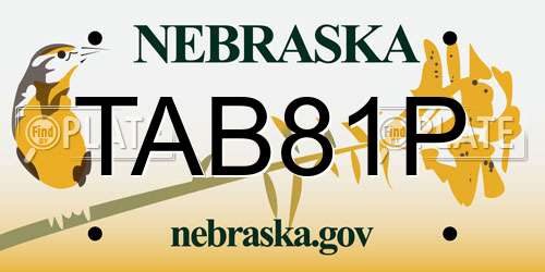 TAB81P Nebraska License Plate