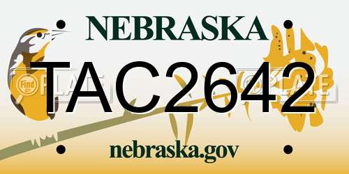 TAC2642 Nebraska License Plate