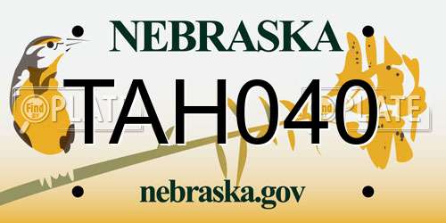 TAH040 Nebraska License Plate