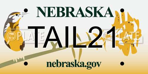 TAIL21 Nebraska License Plate