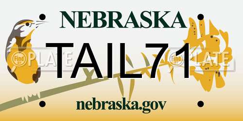 TAIL71 Nebraska License Plate