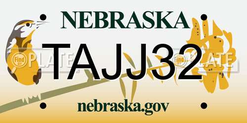 TAJJ32 Nebraska License Plate