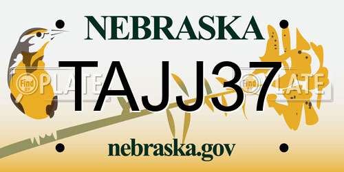 TAJJ37 Nebraska License Plate