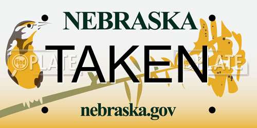 TAKEN Nebraska License Plate