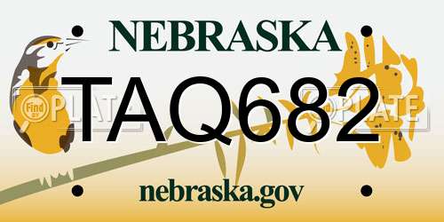 TAQ682 Nebraska License Plate