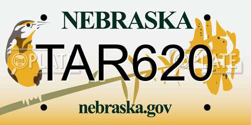 TAR620 Nebraska License Plate