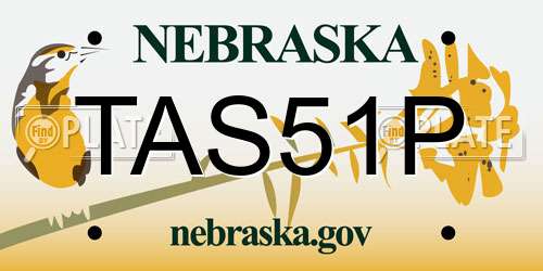 TAS51P Nebraska License Plate
