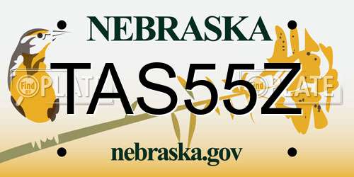 TAS55Z Nebraska License Plate