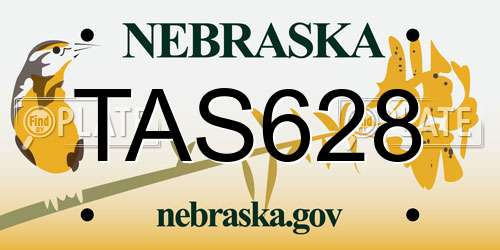 TAS628 Nebraska License Plate