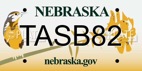 TASB82 Nebraska License Plate